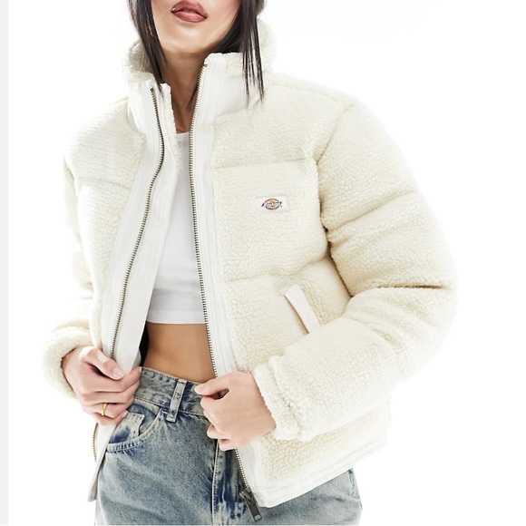 Dickies Cream Teddy Puffer Jacket - Picture 3 of 10